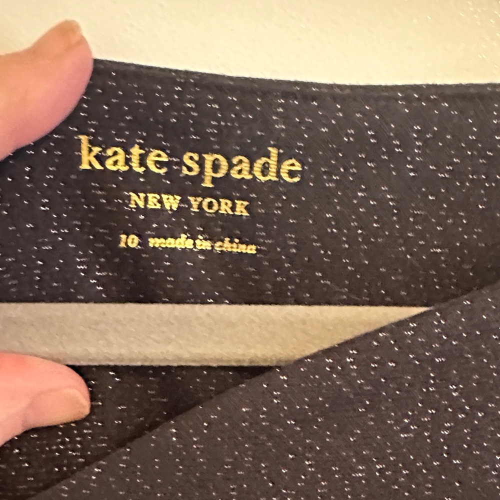 Kate Spade Elegant Black/metallic Long Sleeve Dress - Picture 2 of 4